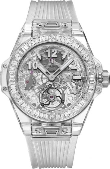 Best Cheap HUBLOT BIG BANG TOURBILLON POWER RESERVE 5 DAYS SAPPHIRE BAGUETTES watch 405.JX.0120.RT.1904